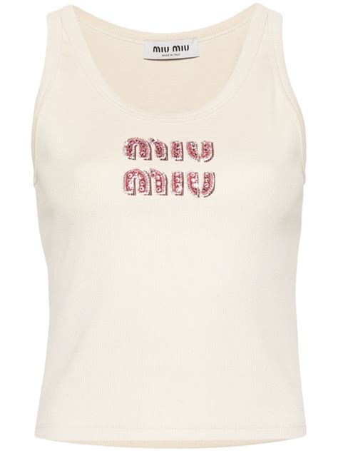 miu miu tank top price|farfetch miu mitu vest.